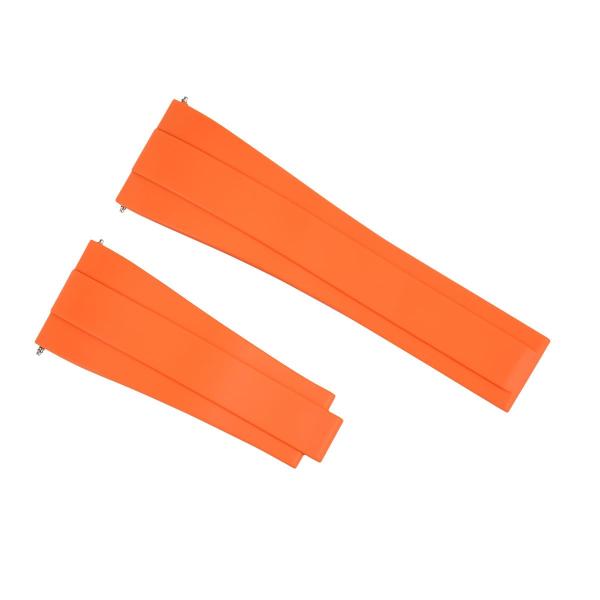 Ewatchparts 22MM SILICONE RUBBER BAND STRAP COMPATIBLE WITH ROLEX SKYDWELLER, DEEP SEA,DWELLER 43 ORANGE