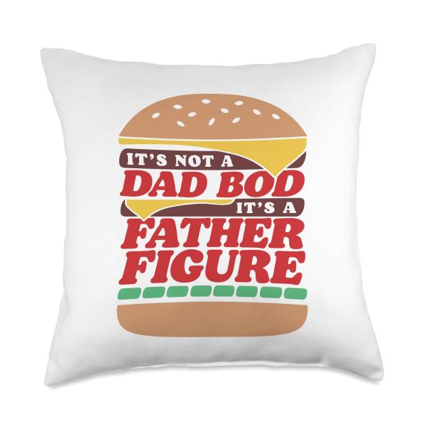 Dad Bod Father Figure Burger Father's Day Throw Pillow