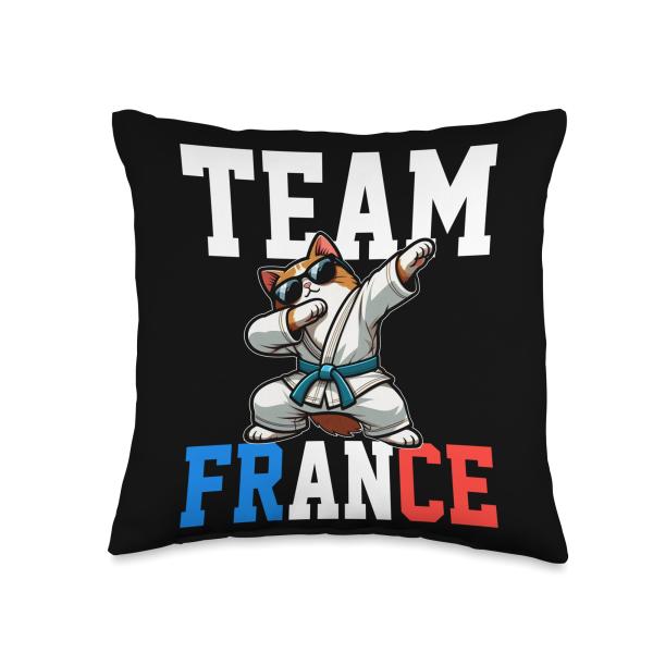 Judoka Kimono Karateka Cat Judo Dab Animated Child Throw Pillow