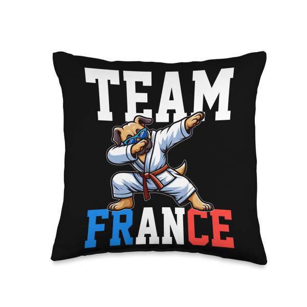 Judoka Kimono Karateka Dog Judo Dab Animated Child Throw Pillow