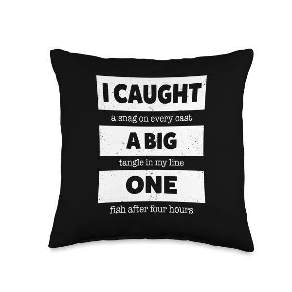 I Caught A Big One Funny Angler Fishing Meme Joke Throw Pillow
