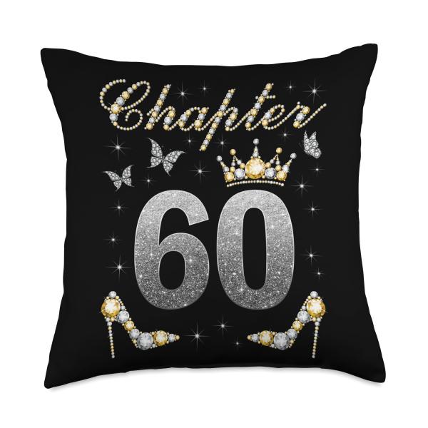 Chapter 60 Years Old 60th Birthday Woman Queen B-day Throw Pillow
