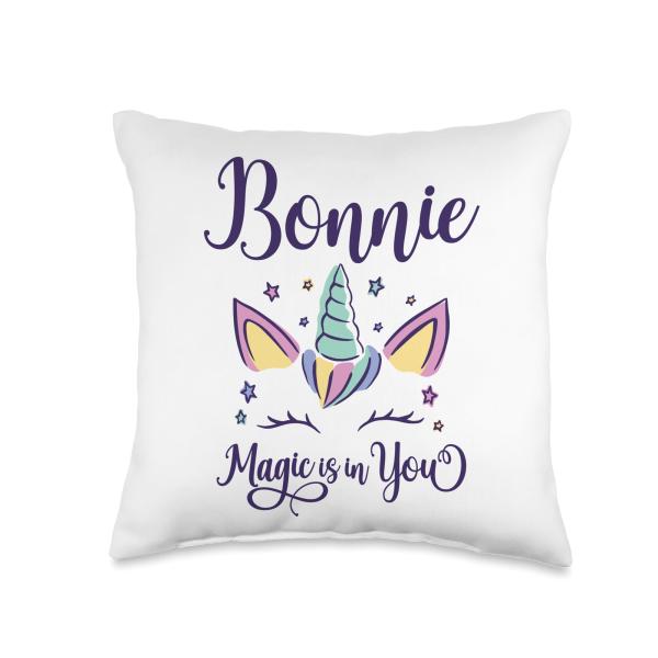 First Name Bonnie Personalized I Love Bonnie Throw Pillow