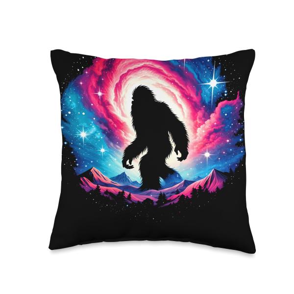 Cool Cosmic Yeti Galaxy Graphic Space Art Throw Pillow