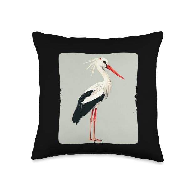 Funny Stork for Birds and Animals Costume Lovers Throw Pillow