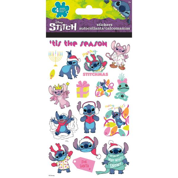 Disney-Stitch - All is Bright Christmas-Standard 4シートステッカー 標準ステッカー - 4シート