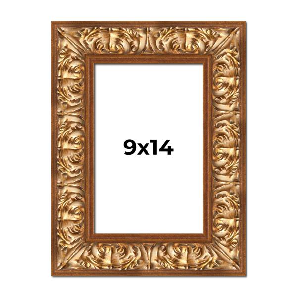 9x14 Frame Ornate Antique Gold Finish Shadow Box Frame - Interior Size 9x14 by 1 Inch Deep | 3.5 Inch Moulding Width | Includes Shatter Resistant Acry