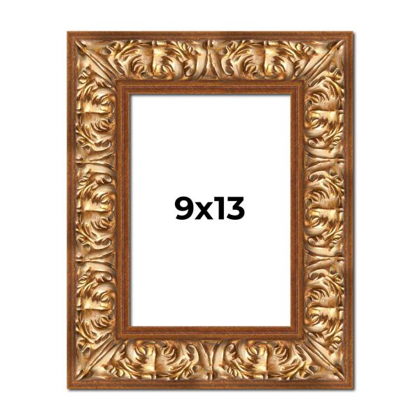 9x13 Frame Ornate Antique Gold Finish Shadow Box Frame - Interior Size 9x13 by 1 Inch Deep | 3.5 Inch Moulding Width | Includes Shatter Resistant Acry