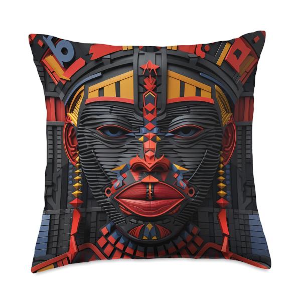 Authentic Bogolan Fabric Design | African Mudcloth Art Throw Pillow