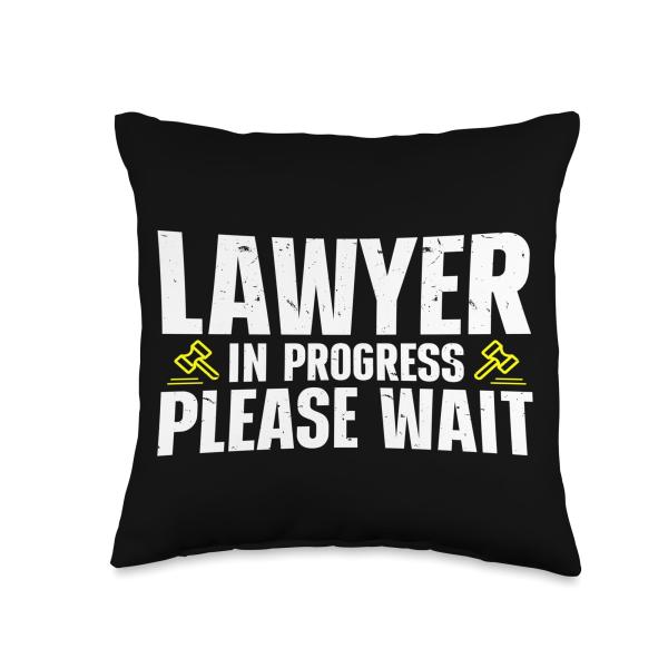 Law School Student Young Lawyer in progress please wait Throw Pillow