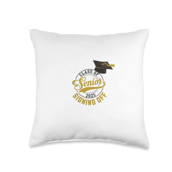 Class of 2025 Senior Autograph High School Graduation Party Throw Pillow