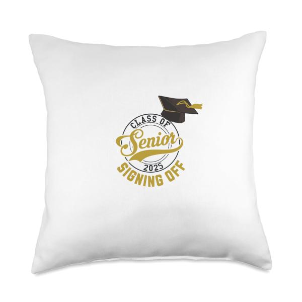 Class of 2025 Senior Autograph High School Graduation Party Throw Pillow