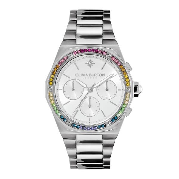 Olivia Burton Hexa Multifunction Women's Multifunction Watch, Stainless Steel Bracelet, Water Resistant up to 3ATM/30 Meters, Elegant, London-Inspired