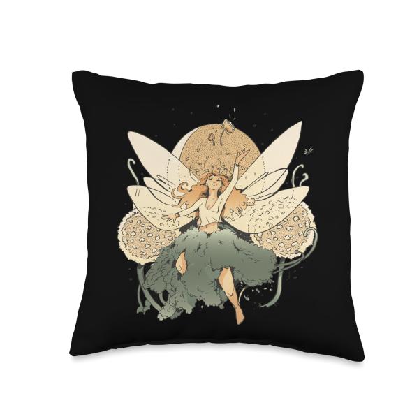 Fairy Flying In The Forest Fantasy Creatures Fairycore Throw Pillow