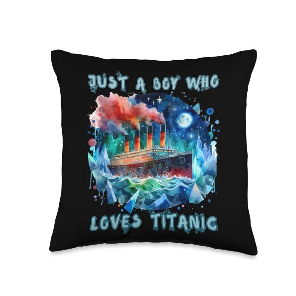 Just a Boys who loves RMS Titanic, Remembrance Titanic, Boys Throw Pillow