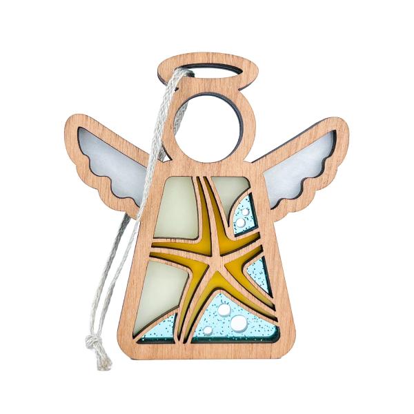 3.5" (H) Starfish Ornaments for Christmas Tree - Housewarming Gifts New Home Beach Angel Figurine - Ocean Coastal Decor