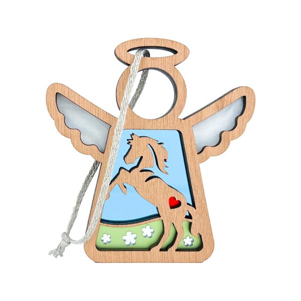 3.5" (H) Horse Ornaments for Christmas Tree - Equestrian Gifts for Women - Horse Lover Memorial Gift - Guardian Angel Figurine