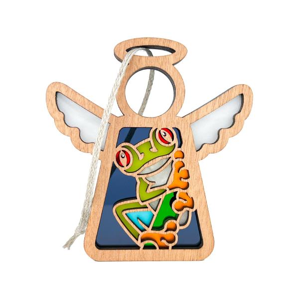 3.5" (H) Red-Eyed Tree Frog Ornament - Angel Collectible Figurines - Rainforest Frog Lovers Gifts for Women