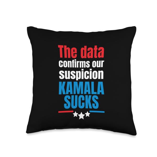Funny Kamala Harris Sucks, Anti Kamala, Anti Kamala Harris Throw Pillow