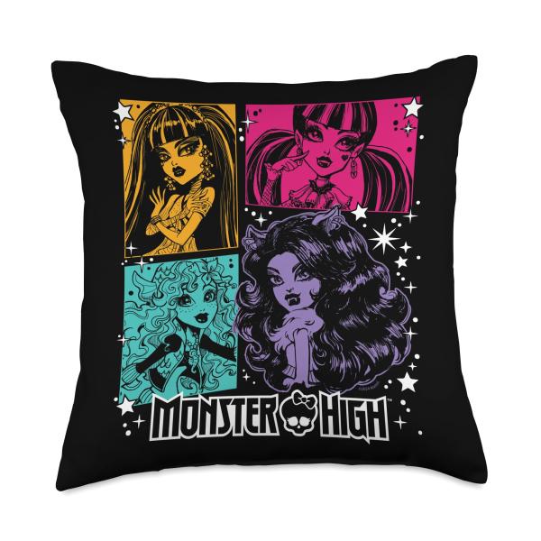 Monster High - Cleo de Nile Lagoona Draculaura Clawdeen Wolf Throw Pillow
