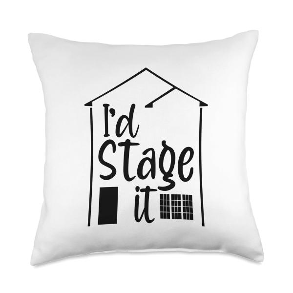 Home Staging I stage it Decorating Interior Decorator Stager Throw Pillow