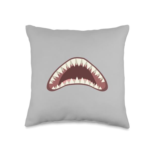 Halloween Shark Jaw Easy Last Minute Costume Kids Boys Men Throw Pillow