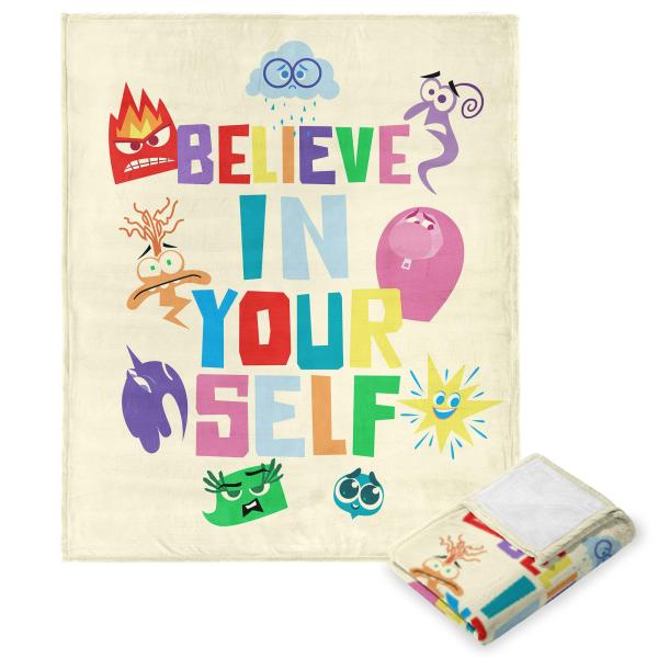 Disney's Inside Out 2、I Believe、シルクタッチスローブランケット、40 x 50インチ