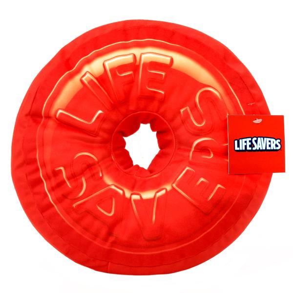 Kangaru: Life Savers Candy-Shaped Pillow - Red - 10" Plush Circle Cushion, Soft ＆ Cozy Round Throw, Fun Novelty Candy Themed Room D〓cor, Licensed