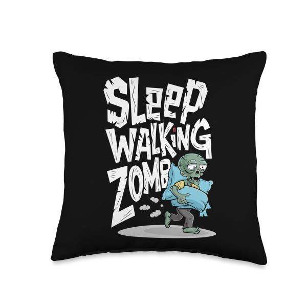 Funny Horror Nightmares Creepy Sleep Horror Haunted Bedtime Throw Pillow