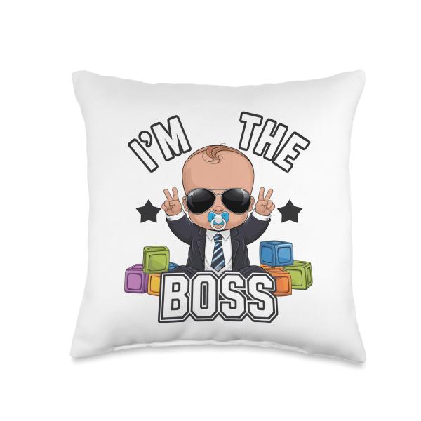 Baby Boss: "I'm The Boss" - Just Like a Boss for Kids! Throw Pillow