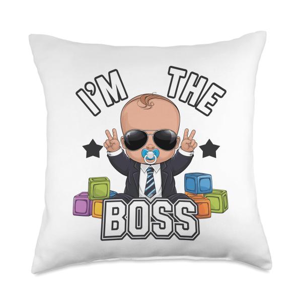 Baby Boss: "I'm The Boss" - Just Like a Boss for Kids! Throw Pillow