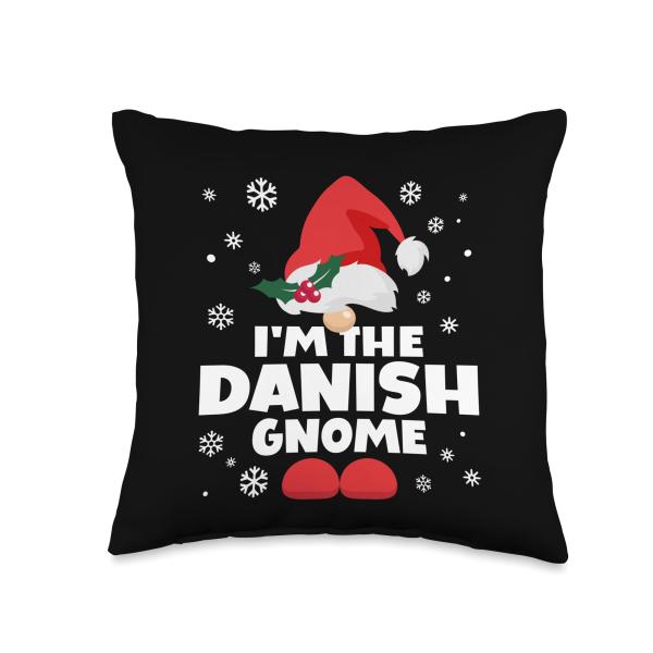 Funny Danish Gnome Family Matching Group Happy Christmas Throw Pillow