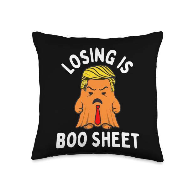 Losing is Boo Sheet Funny Trump Halloween Costume Ghost Throw Pillow