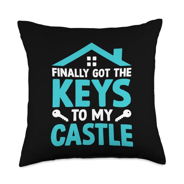 Finally Got the Keys to My Castle New Homeowner Real Estate Throw Pillow
