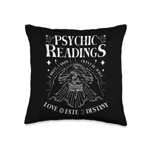 PSYCHIC READINGS TAROT CARDS CRYSTAL BALL LOVE FATE DESTINY Throw Pillow