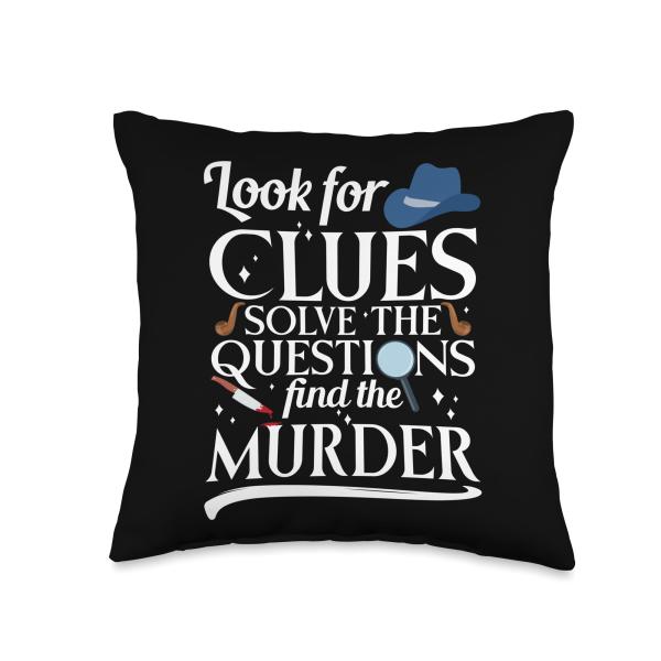 Crime Solving Kit Dinner Lover Murder Mystery Party Throw Pillow