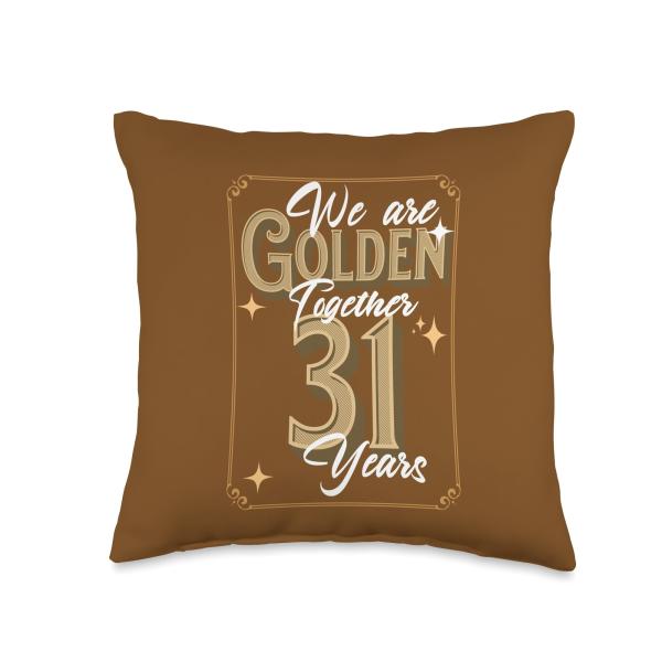 We Golden Together 31Years 31th Wedding Anniversary Married Throw Pillow