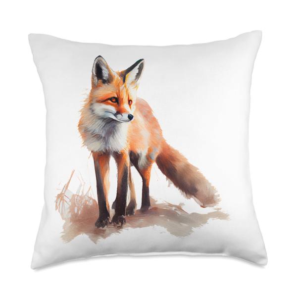 Beautiful Majestic Fox In The Forest Throw Pillow