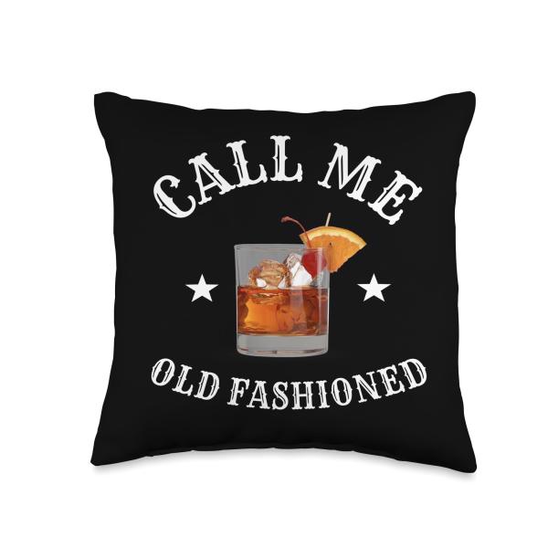 Call Me Old Fashioned Whiskey Vintage Sarcastic Funny Saying Throw Pillow