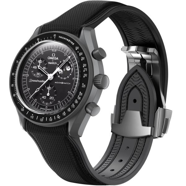 REBANDACE Strap for Omega x Swatch MoonSwatch Watch, 20mm Folding Buckle Color Collision Band, Curved No Gap Replacement Strap for Swatch Omega Men Wo