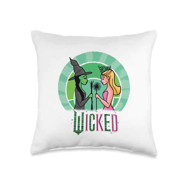 Wicked Glinda ＆ Elphaba Sketched Throw Pillow