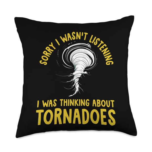 Tornado Funny Storm Chaser Birthday Weather Twister Men Kids Throw Pillow