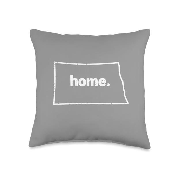Distressed North Dakota Throw Pillow