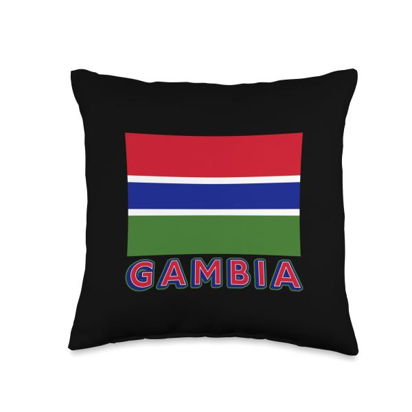 Gambian Flag of The Gambia African Men Women Kids Throw Pillow