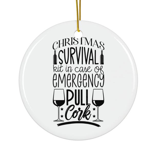 Christmas Survival kit in case of Emergency Pull Cork Magical Season Treasure for Gifts and Surprises Hanging Round Ornament