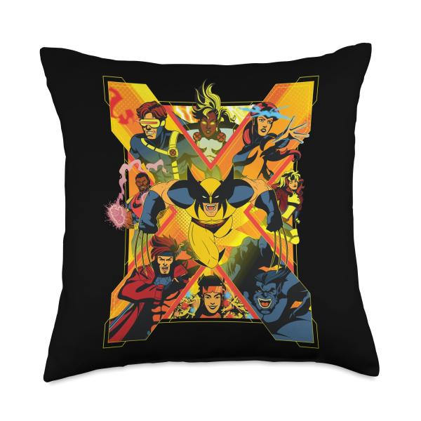 Marvel Studios X-Men '97 Wolverine and Team X-Logo Throw Pillow