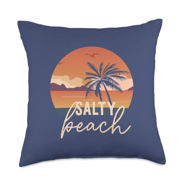 SALTY BEACH cause beaches be salty Funny Meme Throw Pillow