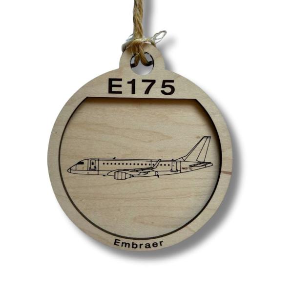 E-175 Embraer Airplane Wooden Ornament, Pilot Christmas Gift, Pilot Gifts, Unique Pilot Gifts, Pilot Gifts for men, Pilot gifts for Women, Pilot Retir