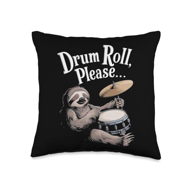 Drum Roll Please Vibrant Music Beat Throw Pillow