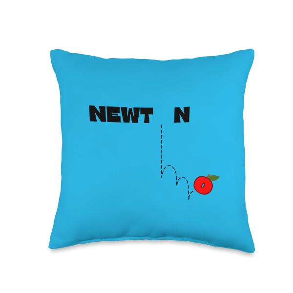 Newton's gravity law - Newton and the apple Throw Pillow